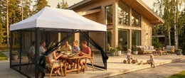 Mosquito net walls for pop-up canopies